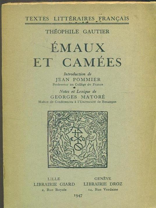 Emaux et Camees - Théophile Gautier - copertina