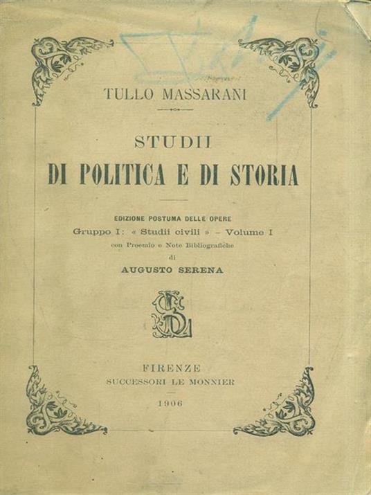 Studii di Politica e di Storia - Tullo Massarani - 3