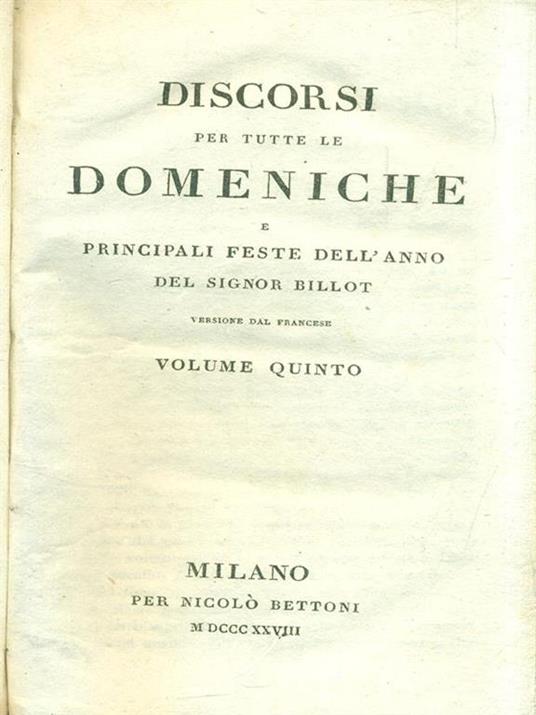 Discorsi per tutte le domeniche. Volume 5 - Louis Billot - 2