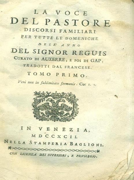 La voce del pastore. Tomo I - Signor Reguis - 2