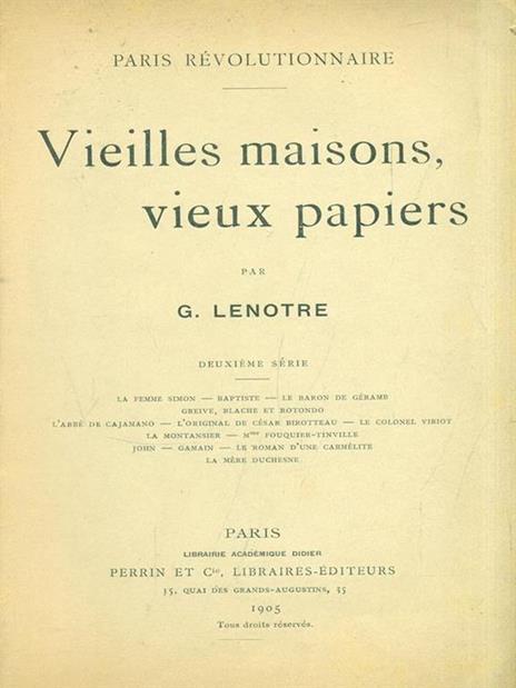 Vieilles maisons vieux papiers - G. Lenotre - 3