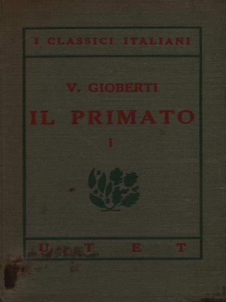 Il primato 3vv - Vincenzo Gioberti - copertina