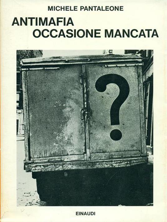 Antimafia occasione mancata - Michele Pantaleone - copertina