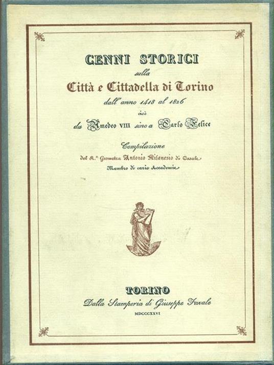 Cenni storici della città e cittadella di Torino - copertina