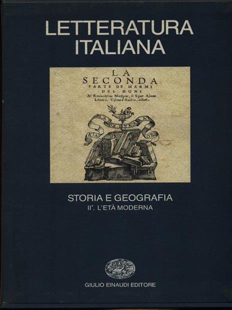 Letteratua Italiana. Storia e Geografia. Vol. 2 tomo II. L'Età Moderna - copertina