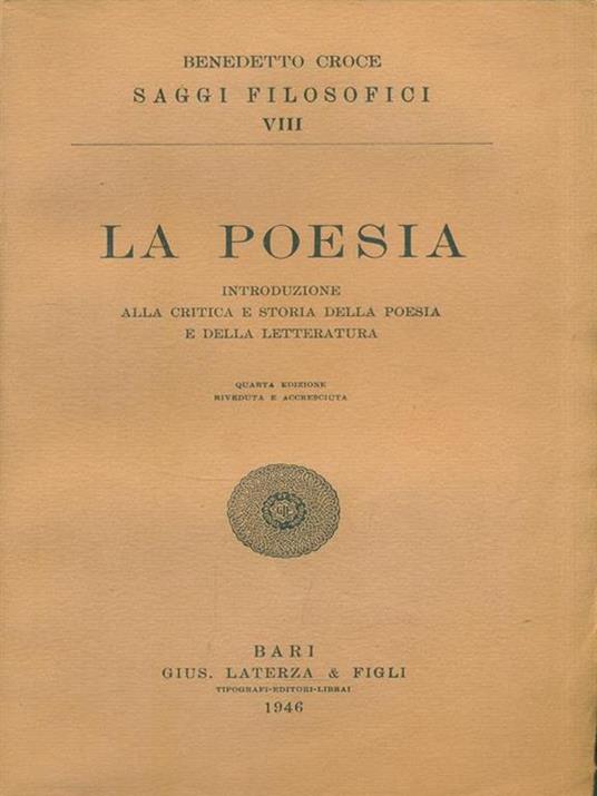 La poesia - Benedetto Croce - Libro Usato - Laterza - Saggi filosofici | IBS