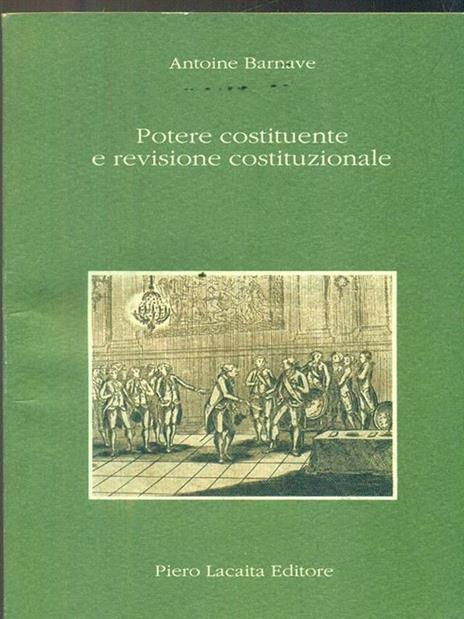 Potere costituente e revisione costituzionale - Antoine Barnave - copertina