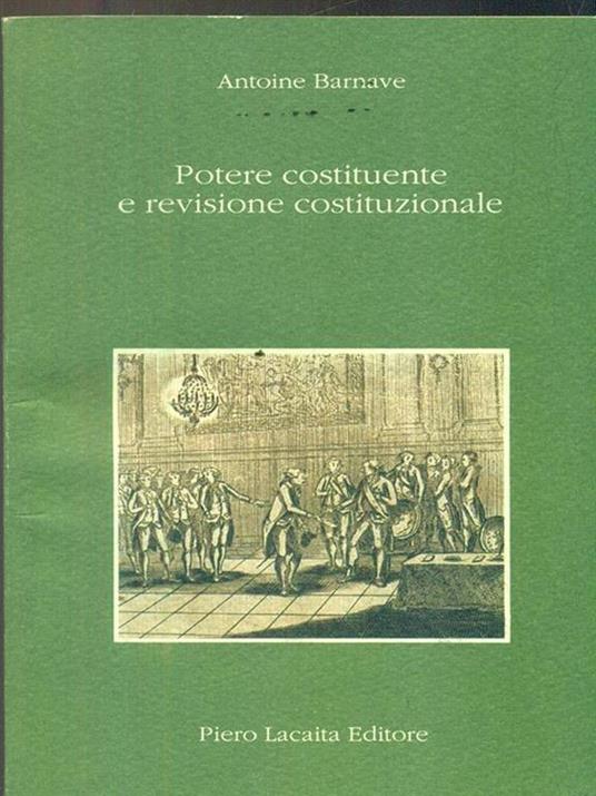 Potere costituente e revisione costituzionale - Antoine Barnave - copertina