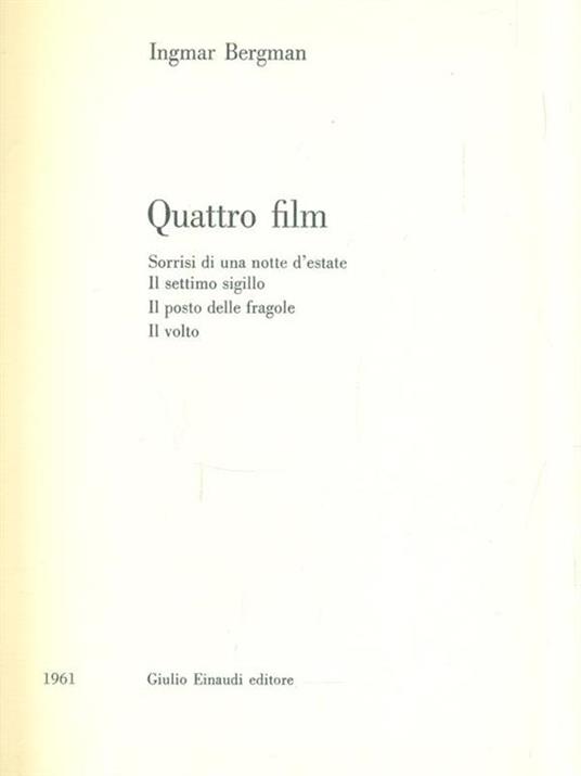 Quattro film - Ingmar Bergman - copertina