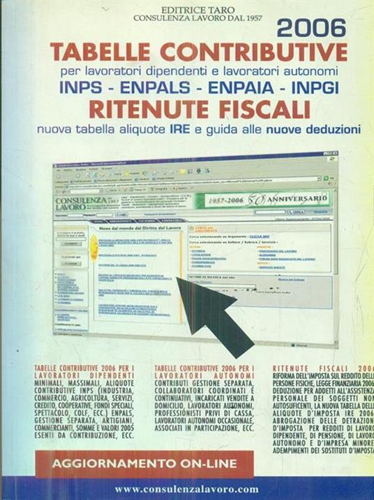 Tabelle contributive e ritenute fiscali 2006. Lavoratori dipendenti e lavoratori autonomi - copertina