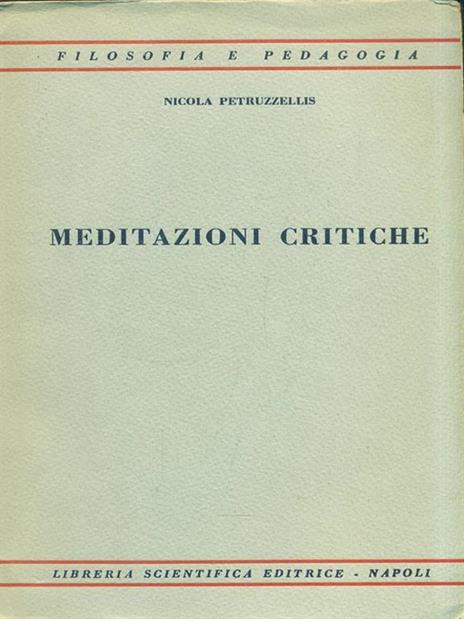 Meditazioni critiche - Nicola Petruzzellis - copertina