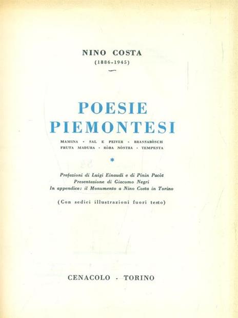 Poesie piemontesi - Nino Costa - copertina