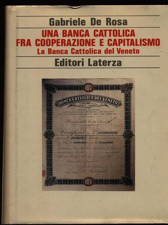 Una banca cattolica fra cooperazione e capitalismo - Gabriele De Rosa - copertina