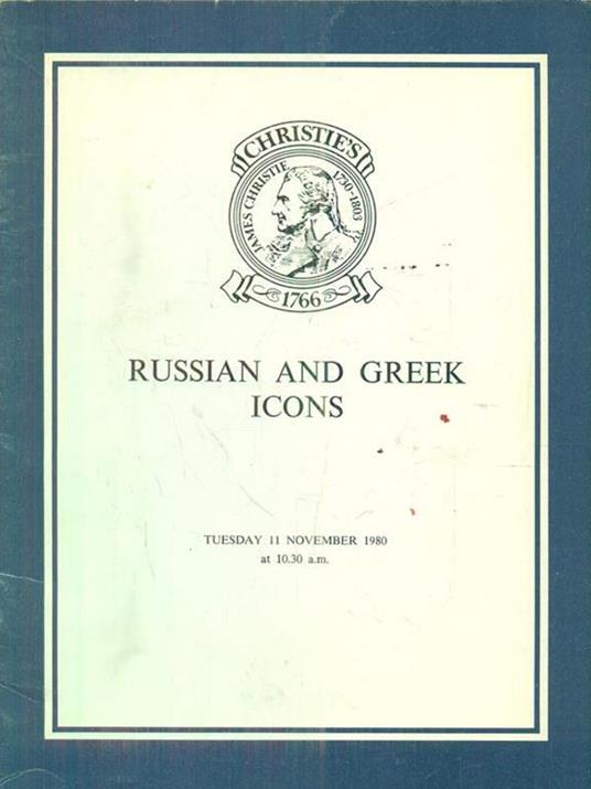 Russian and greek icons. Tuesday 11 November 1980 - 3