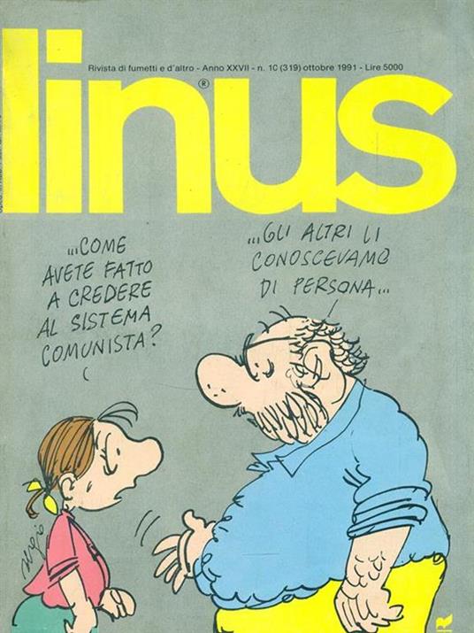 Linus. Anno XXVII n. 1C (319) Ottobre 1991 - copertina