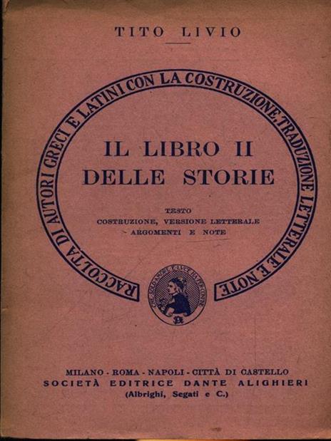 Il libro II delle storie - Tito Livio - copertina