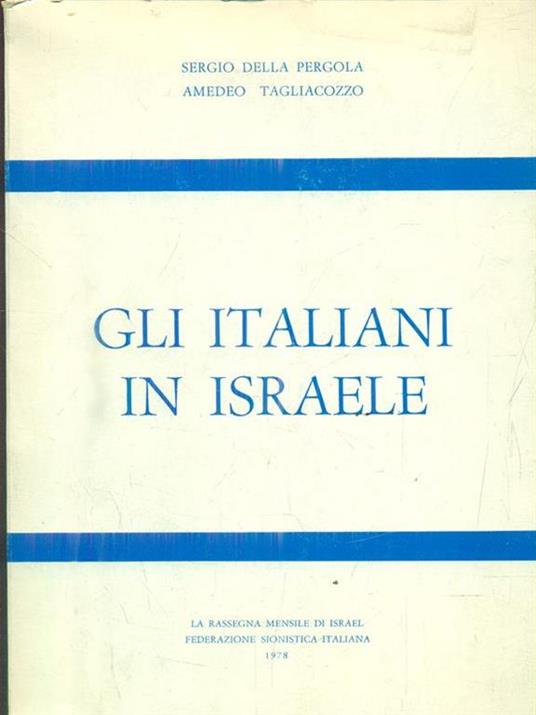 Gli italiani in Israele - Sergio Della Pergola - copertina