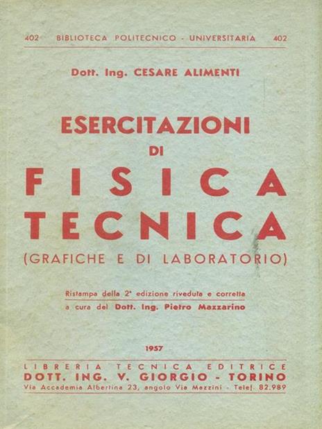 Esercitazioni di fisica tecnica - Cesare Alimenti - 3