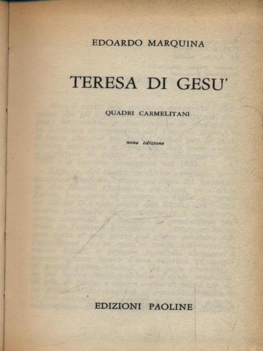 Teresa di Gesù - Eduard Marquina i Angulo - copertina