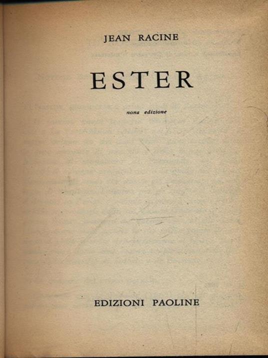 Ester - Jean Racine - 2