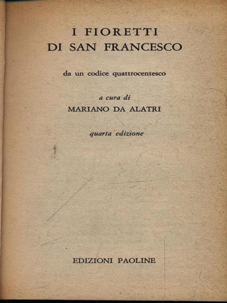 I fioretti di San Francesco - Mariano Da Alatri - copertina