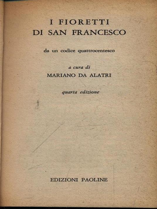 I fioretti di San Francesco - Mariano Da Alatri - copertina