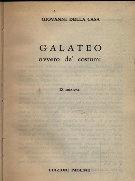 Galateo - Giovanni Della Casa - 2