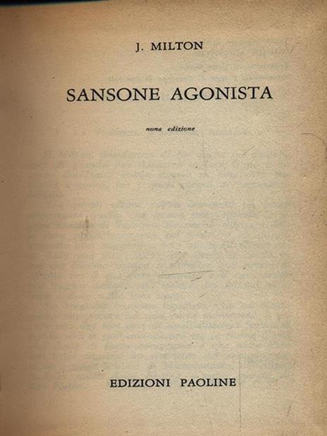 Sansone antagonista - J. Milton - 3