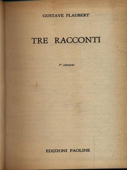 Tre racconti - Gustave Flaubert - copertina