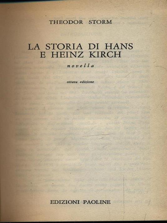 La storia di Hans e Heinz Kirch - Theodor Storm - 4