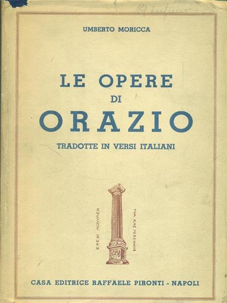 Le opere di Orazio - Umberto Moricca - copertina