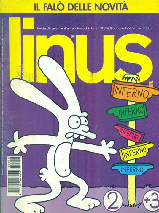 Linus. Anno XXIX n. 10 (343) Ottobre 1993 - copertina