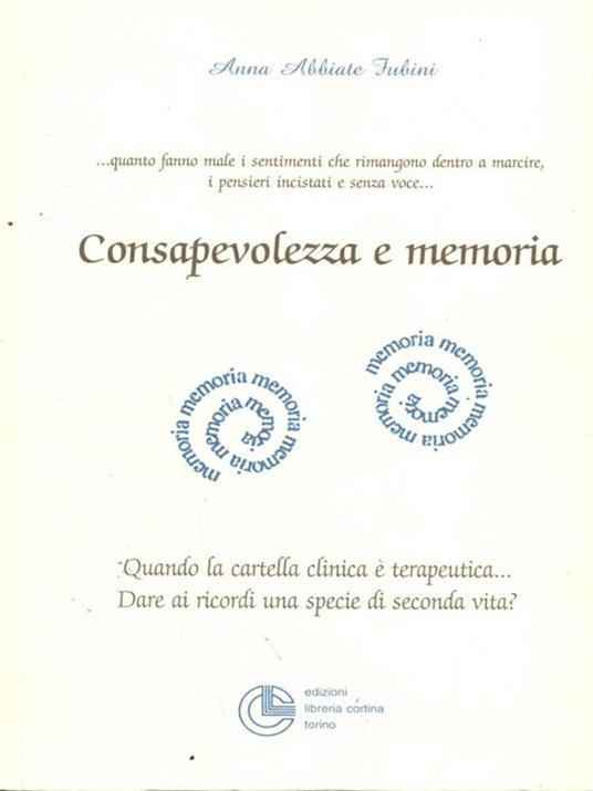 Consapevolezza e memoria - Anna Abbiate Fubini - copertina