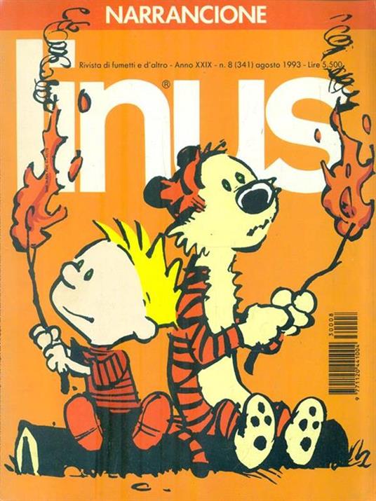 Linus. Anno XXIX n. 8 (341) Agosto 1993 - copertina