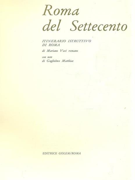 Roma nel Settecento - copertina