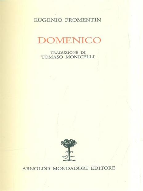   Domenico - Eugéne Fromentin - copertina