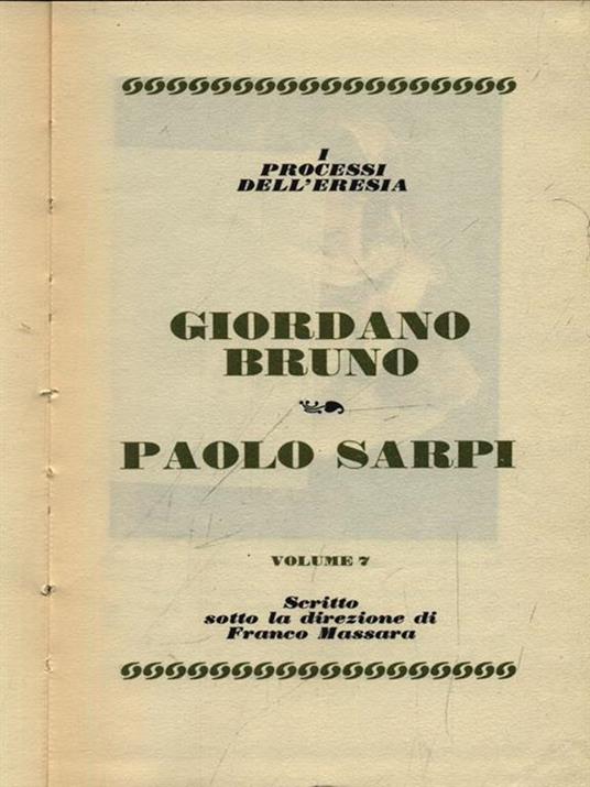 Giordano Bruno - Paolo Sarpi - 3