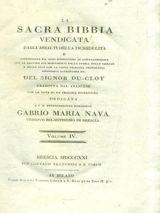 La Sacra Bibbia vendicata. Volume IV - 3