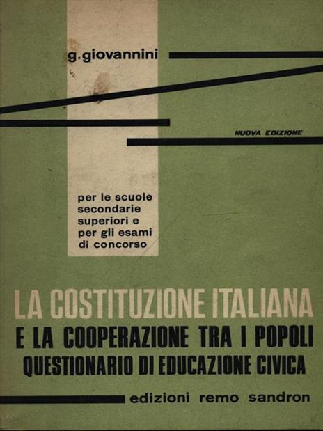 La costituzione italiana - Giovanni Giovannini - copertina