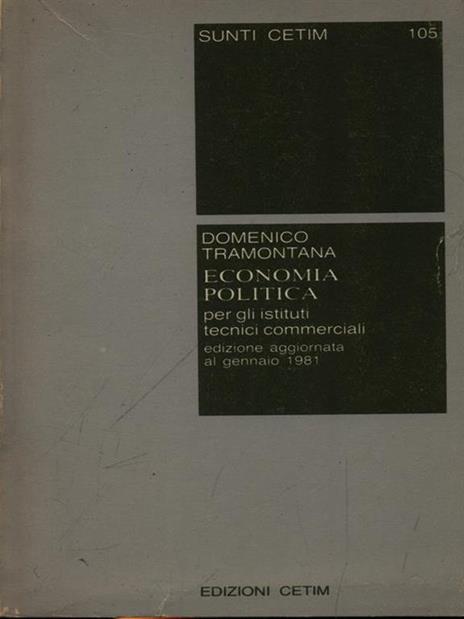 Economia politica - Domenico Tramontana - copertina