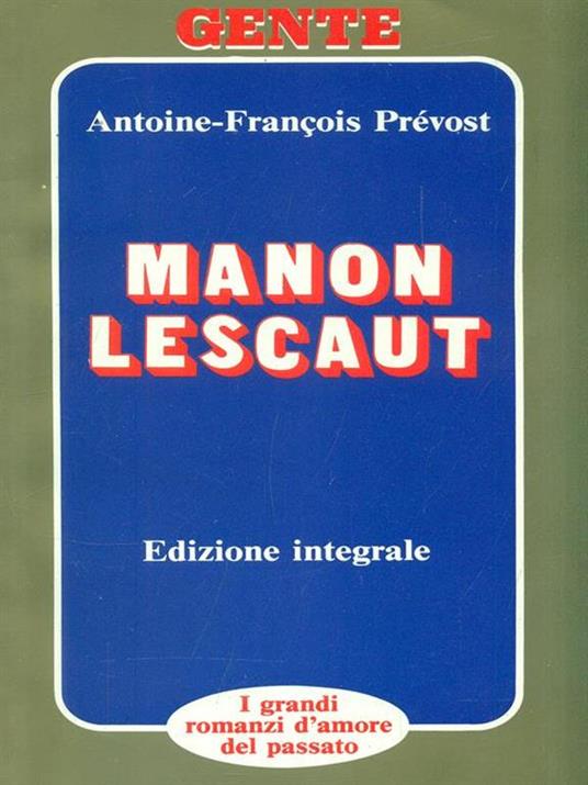 Manon Lescaut - Antoine-François Prévost - copertina