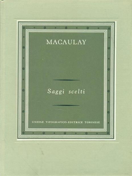 Saggi scelti - Thomas Babington Macaulay - copertina