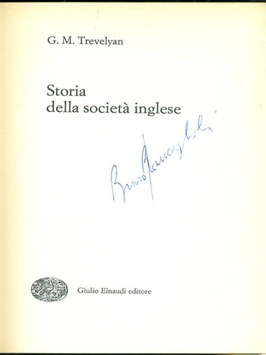   Storia della società inglese - George M. Trevelyan - copertina