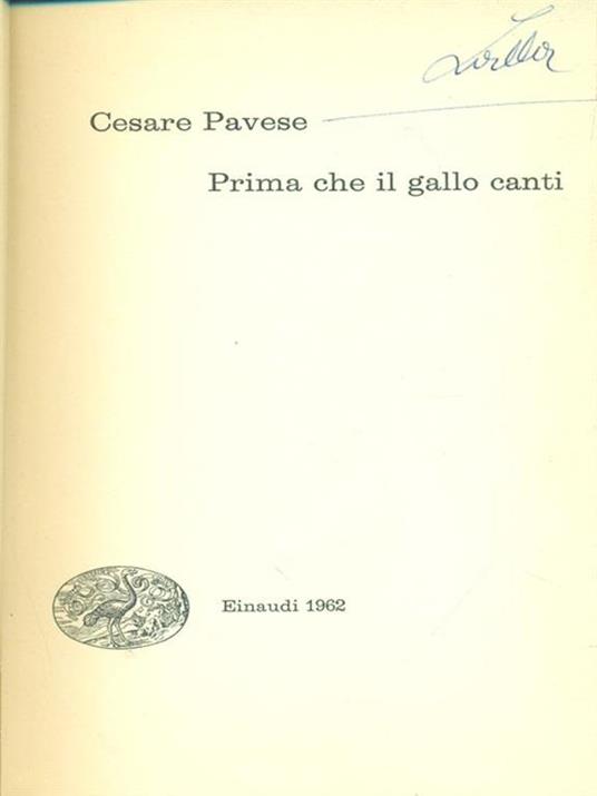 Prima che il gallo canti - Cesare Pavese - copertina