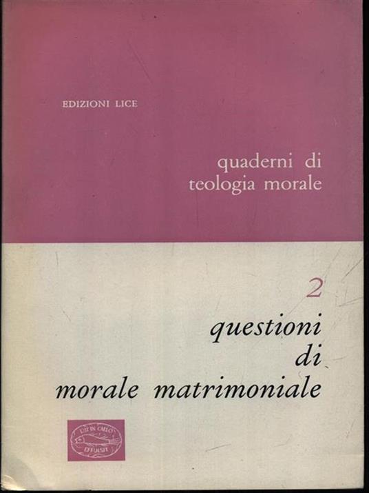   Questioni di morale matrimoniale - copertina