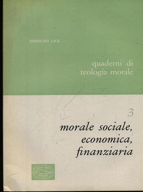 Morale sociale, economica, finanziaria - copertina