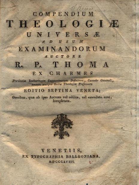   Compendium Theologiae Universe - R.P. Thoma - copertina