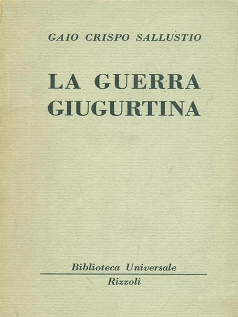 La  guerra giugurtina - C. Crispo Sallustio - copertina