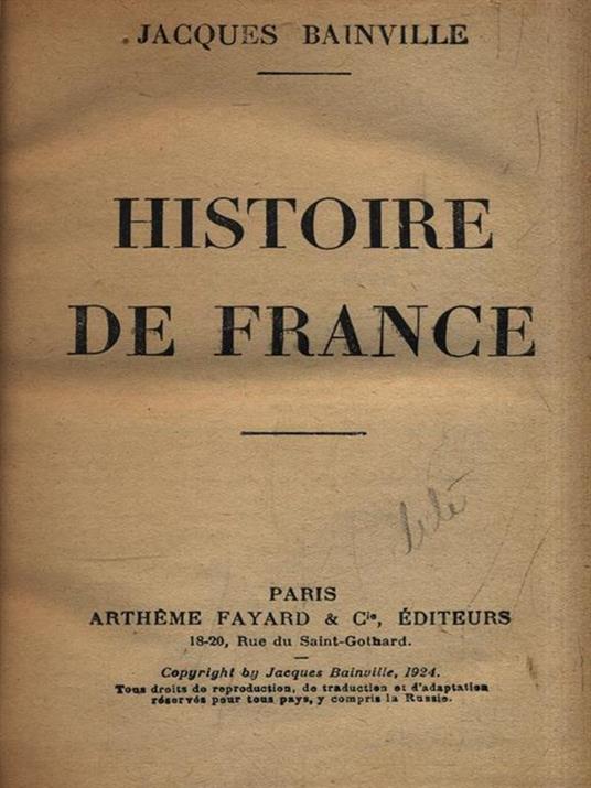   Histoire de France - Jacques Bainville - 3