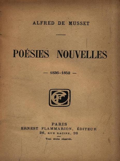 Poésies Nouvelles - Alfred de Musset - copertina